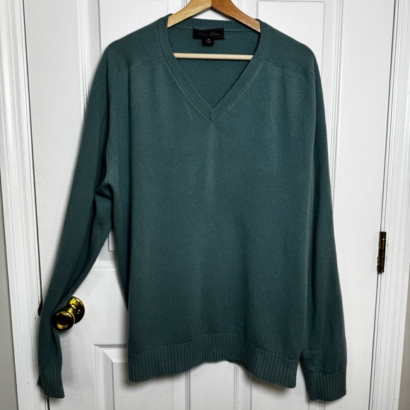 Brooks Brothers Other - Brooks Brothers Italy Merino Wool V Neck Sweater Size XL Teal Blue Green